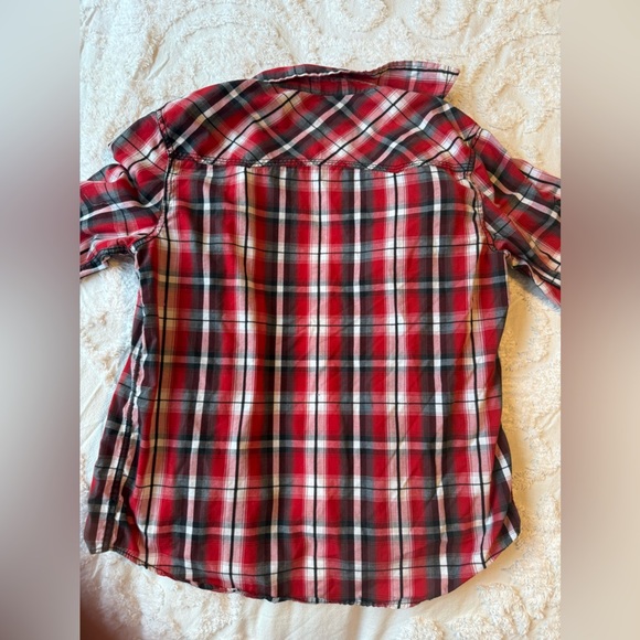 Machine Meds Red and Black Plaid Button Down Shirt Size xl B12 - Picture 6 of 8